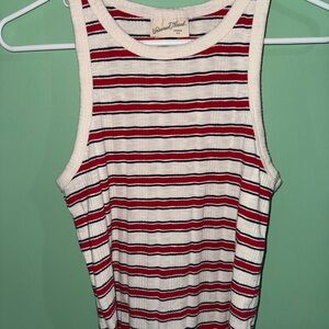 Women's Striped Tank Top - Red, White and Blue